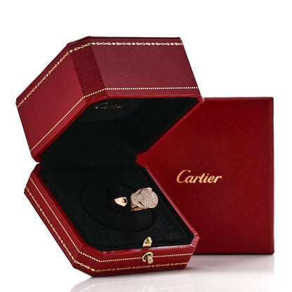 Cartier 18K Pink Gold Diamond Onyx Emerald Panthere De Cartier Band Ring 58 8.5 5 of 5