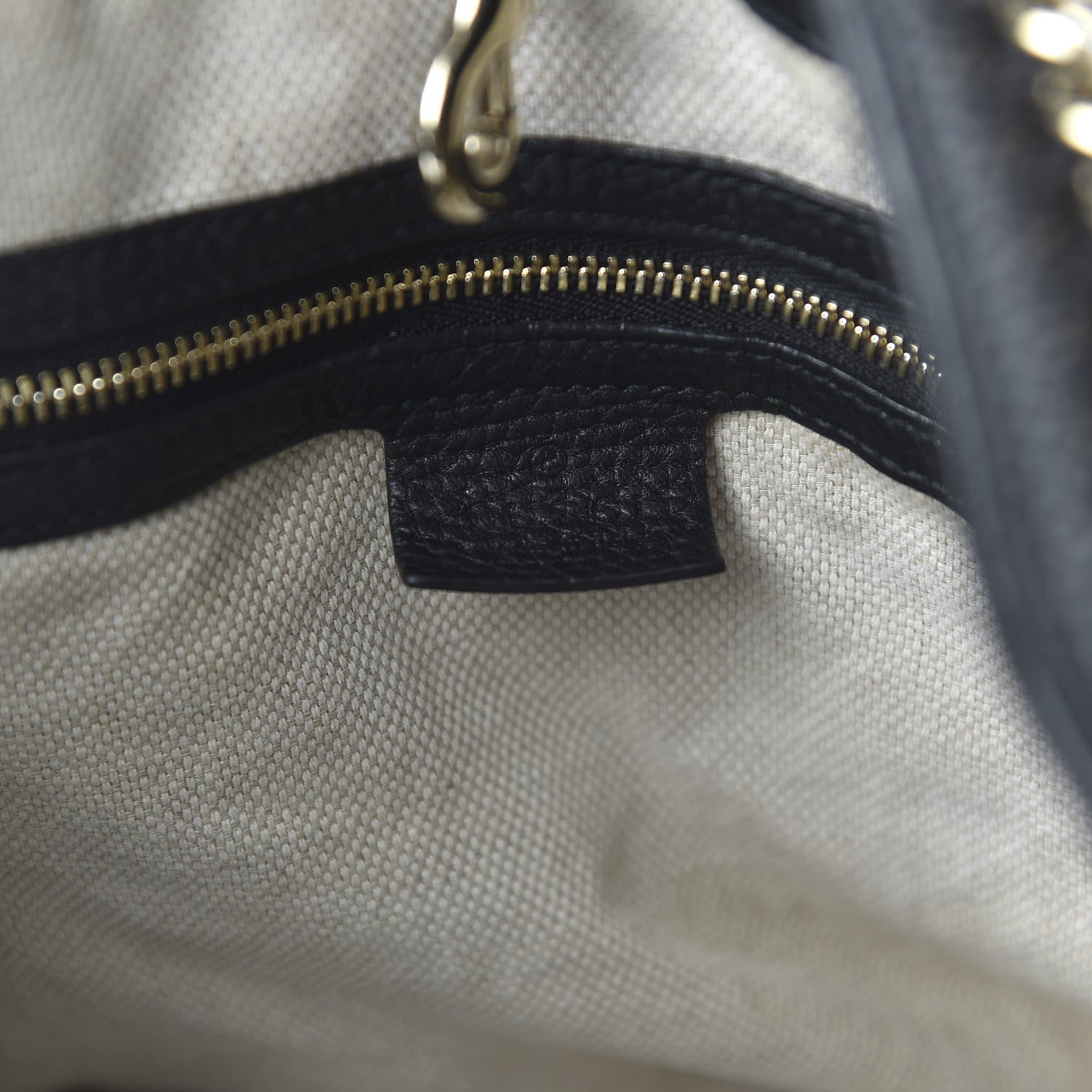Gucci Pebbled Calfskin Medium Soho Chain Shoulder Bag Black 9 of 11