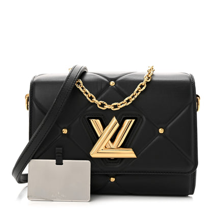 Louis Vuitton Lambskin Quilted Twist MM Black 3 of 10