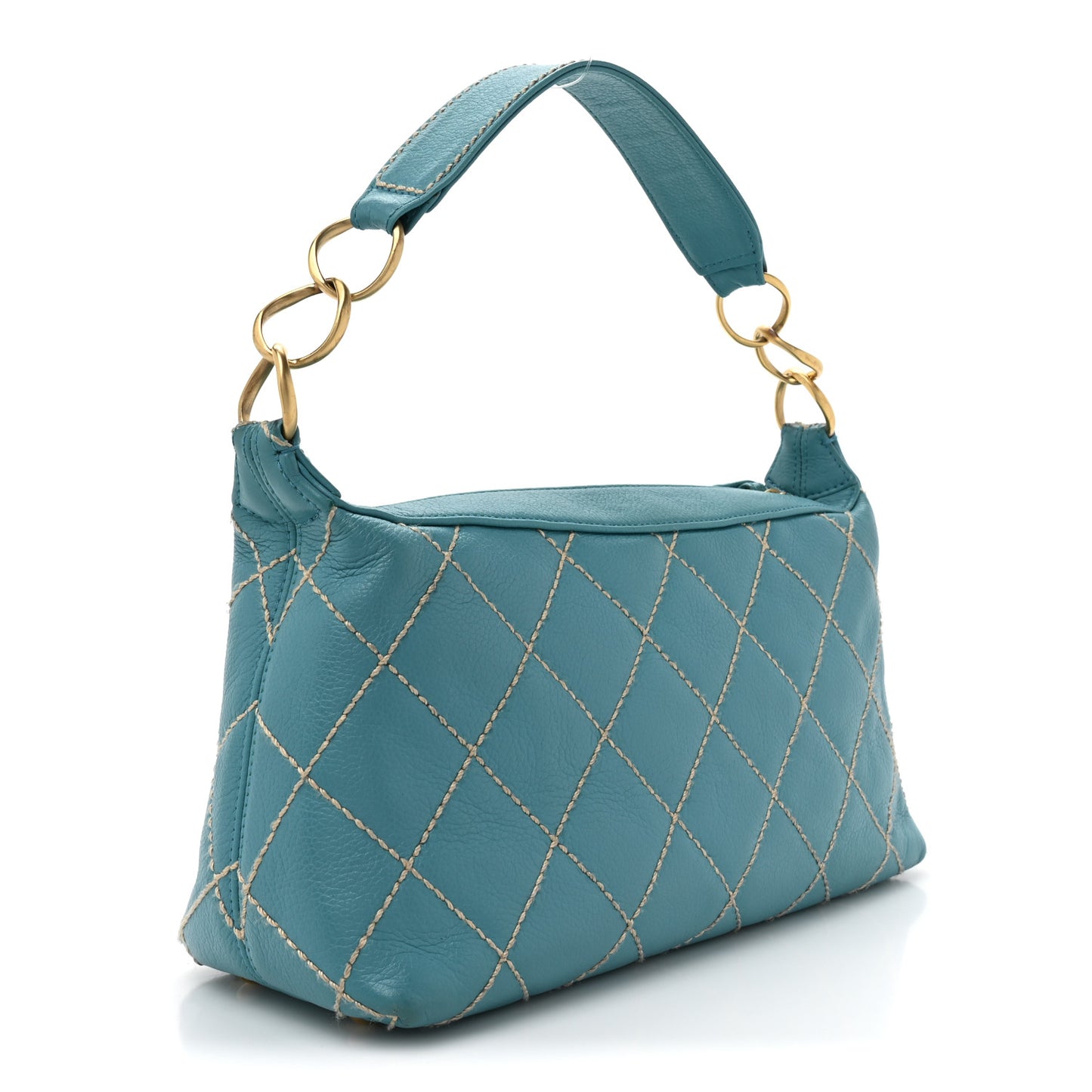 Calfskin Wild Stitch Surpique Hobo Blue