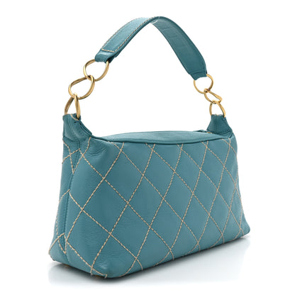 Chanel Calfskin Wild Stitch Surpique Hobo Blue 3 of 16