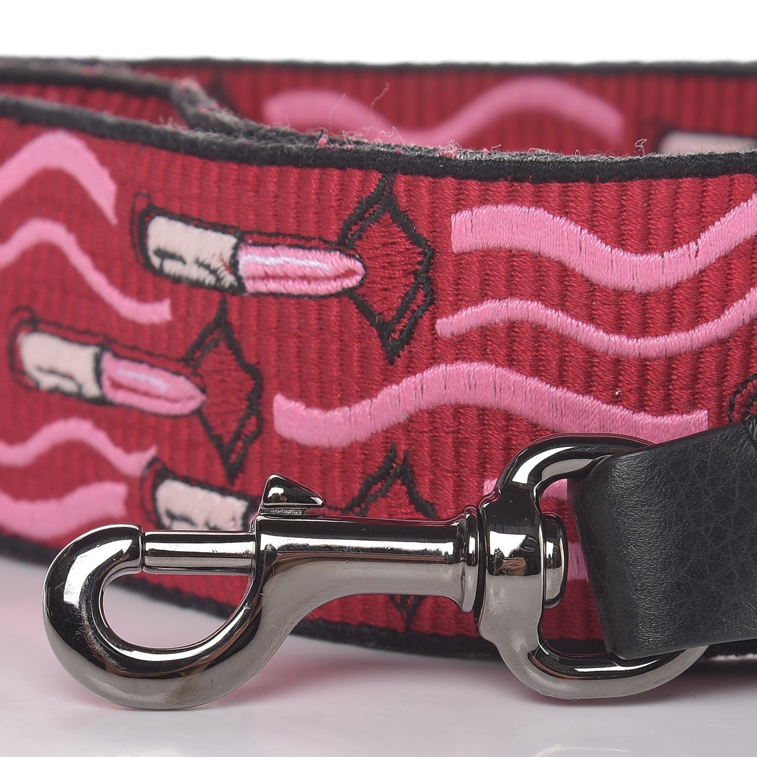 Valentino Garavani Canvas Lipstick Embroidered Rockstud Guitar Strap Multicolor 2 of 5
