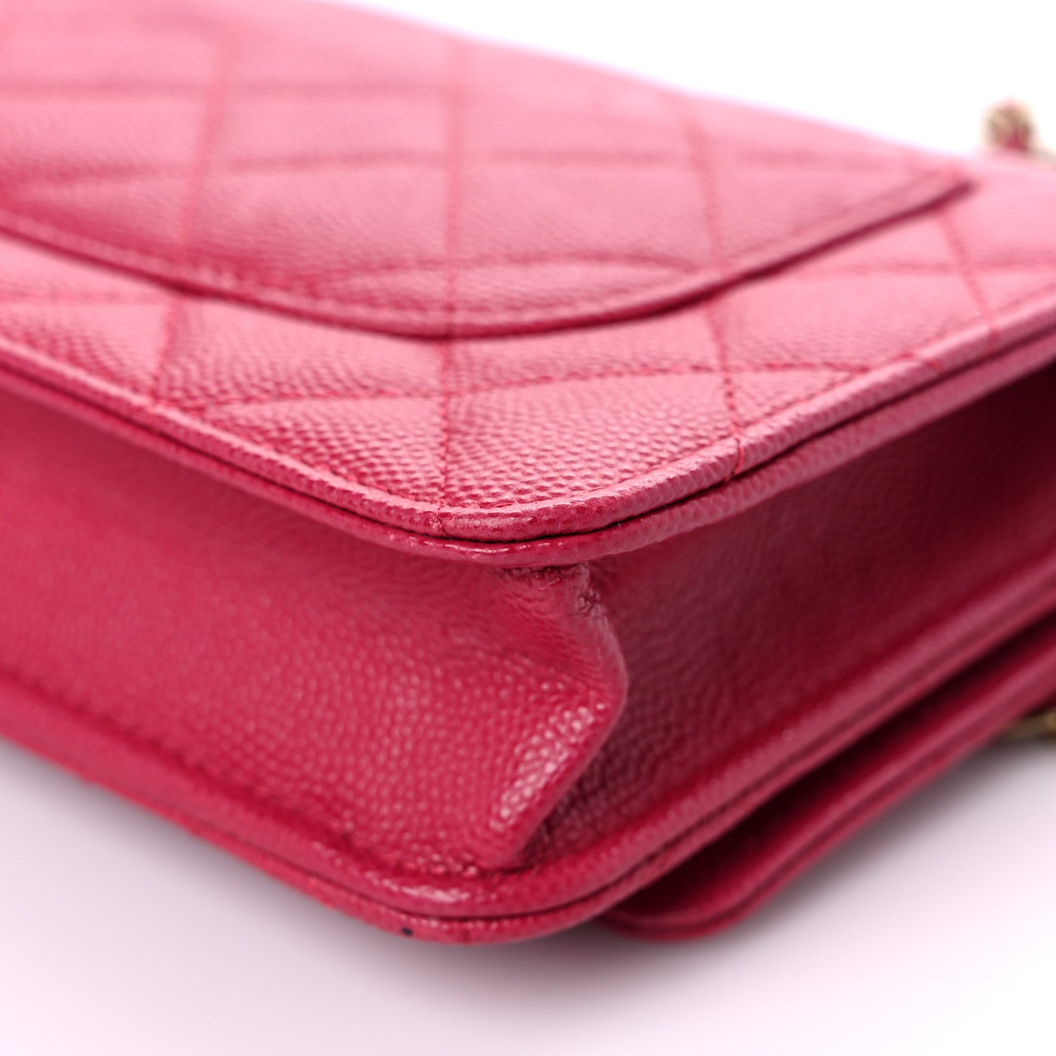 Chanel Caviar Quilted Wallet on Chain WOC Dark Pink 12 of 12