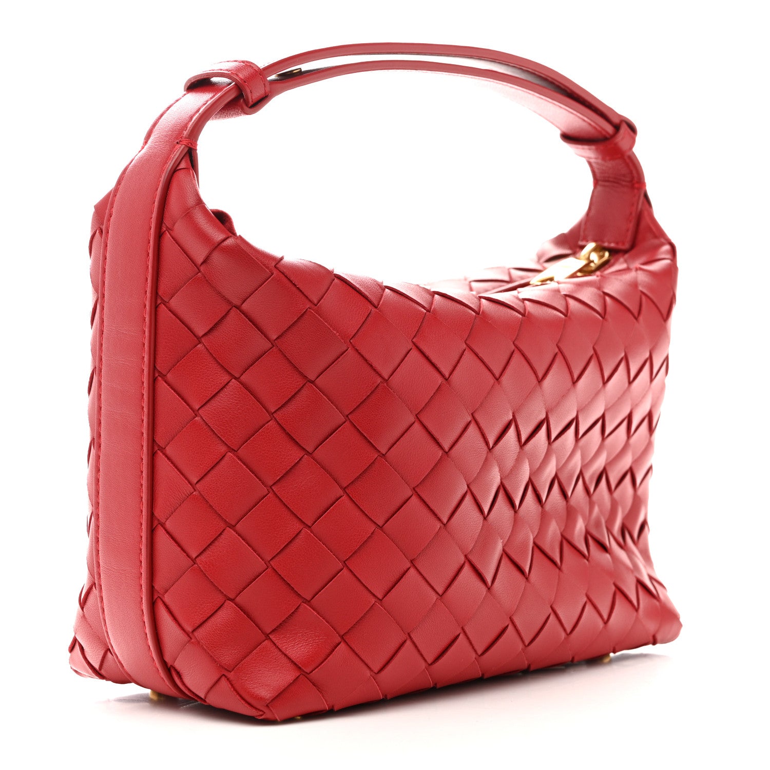 Bottega Veneta Calfskin Nappa Intrecciato Mini Wallace Apple Candy