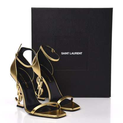 Saint Laurent Metallic Lambskin Opyum 110 Sandals 36.5 Oro 11 of 11