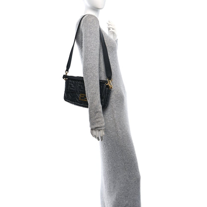 Fendi Nappa FF 1974 Embossed Baguette Black 2 of 10