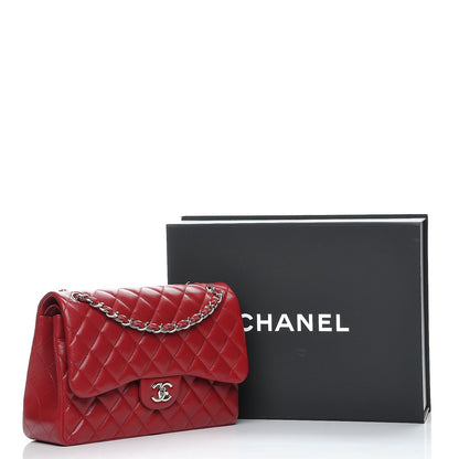 Chanel Caviar Quilted Jumbo Double Flap Red 8 of 8