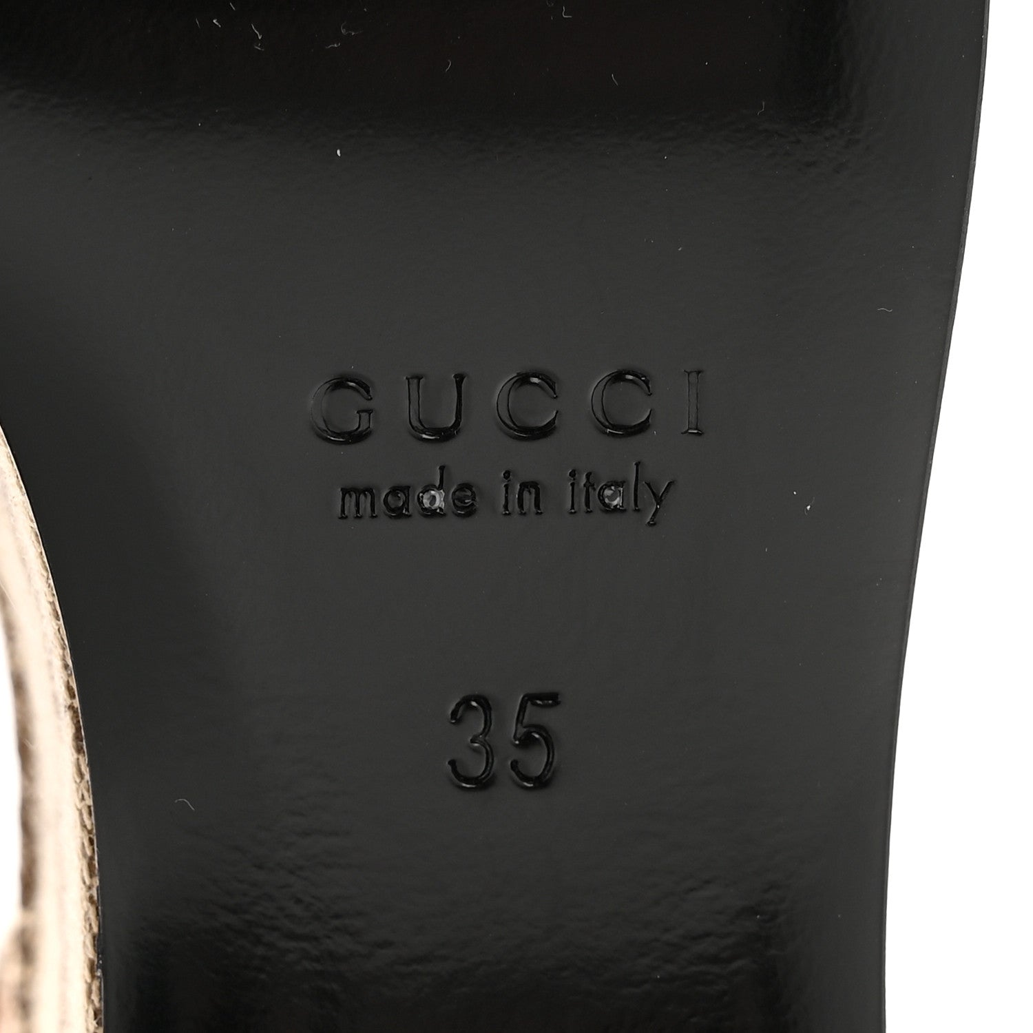 Gucci Monogram Nappa Chalotte Horsebit Ankle Strap 75mm Flatform Sandals 35 Beige Ebony 7 of 9