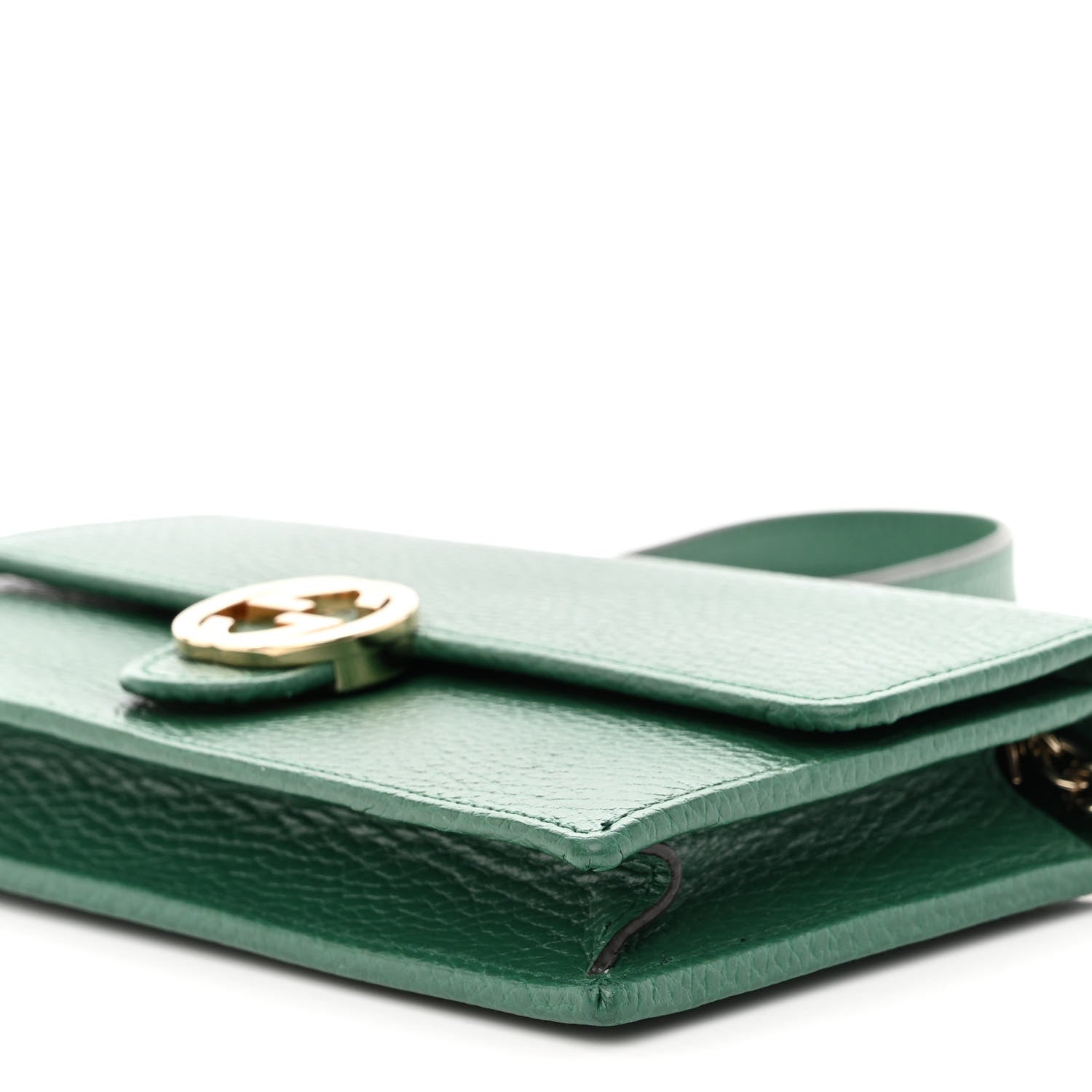 Gucci Dollar Calfskin Interlocking G Chain Wallet Emerald 9 of 9