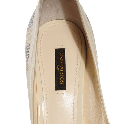 Louis Vuitton Damier Azur Palm Beach Open Toe Pumps 38 6 of 7