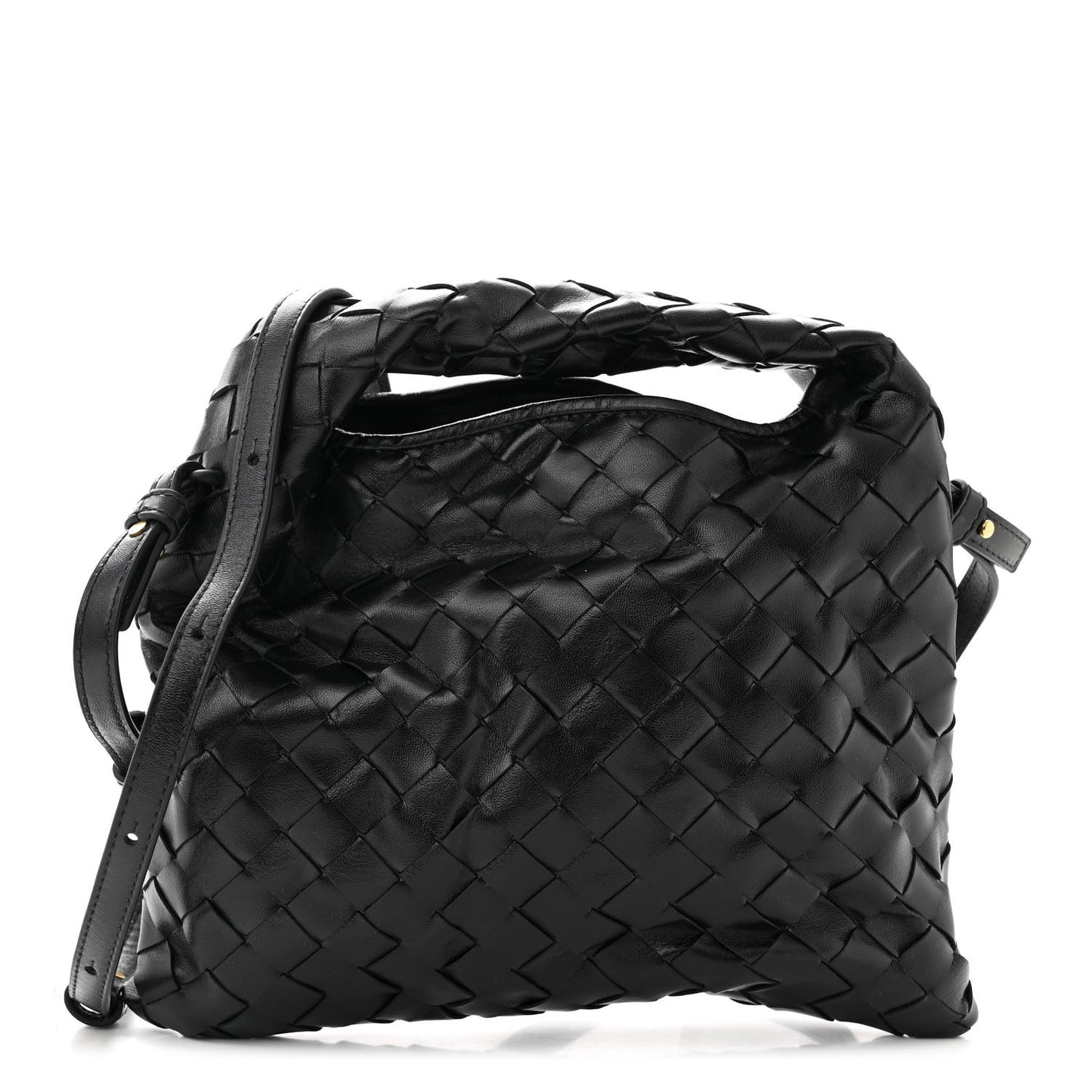 Calfskin Intrecciato Mini Hop Black