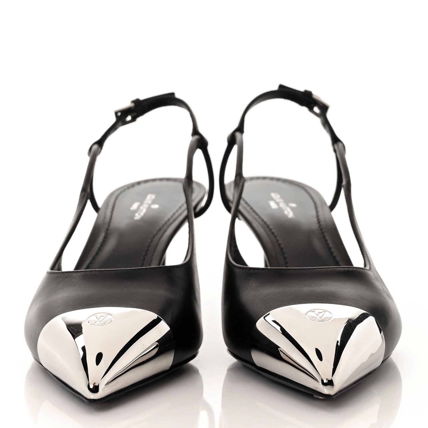 Louis Vuitton Calfskin Urban Twist Slingback Pumps 36 Black 2 of 9