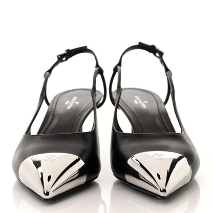 Louis Vuitton Calfskin Urban Twist Slingback Pumps 36 Black 2 of 9