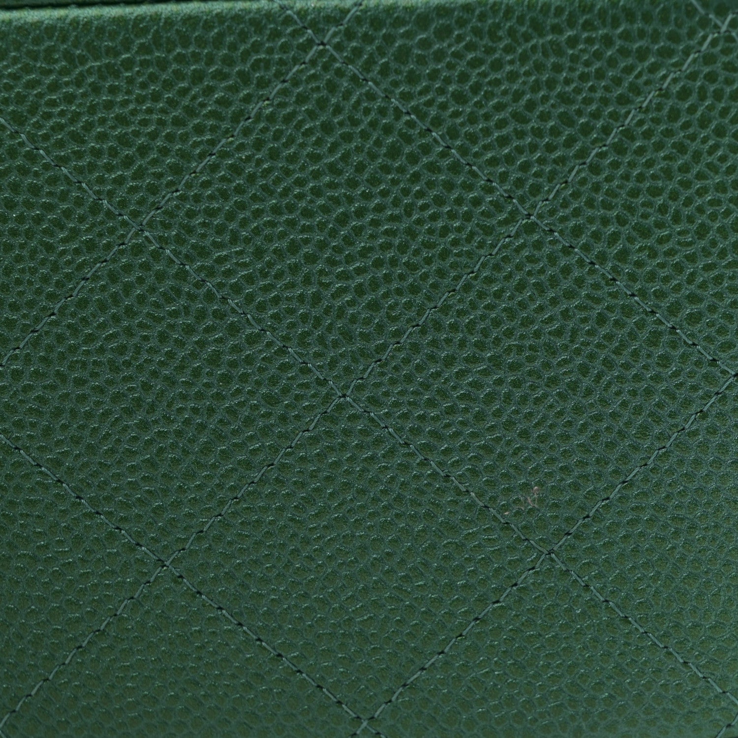 Chanel Metallic Caviar Quilted Jumbo Double Flap Green 1766856