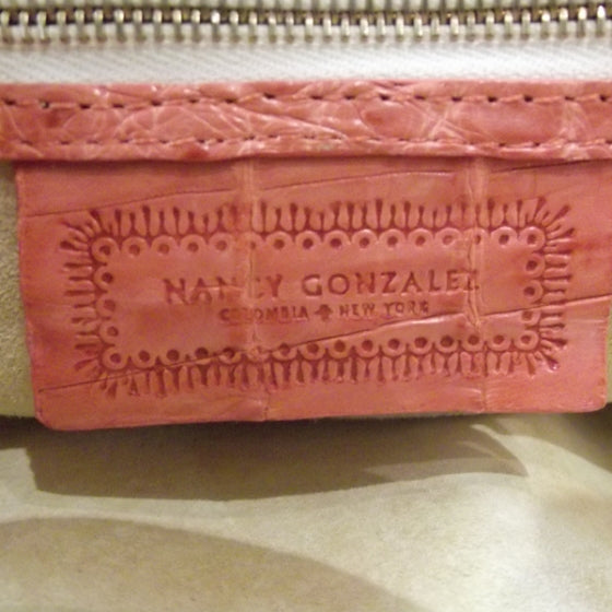 Nancy Gonzalez Crocodile Satchel Peach 10 of 17