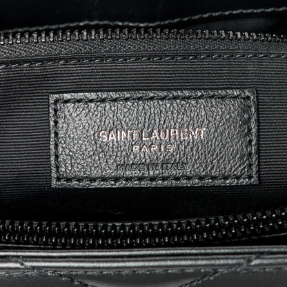 Saint Laurent Calfskin Y Quilted Monogram Monochrome Large Loulou Chain Satchel Black 7 of 12