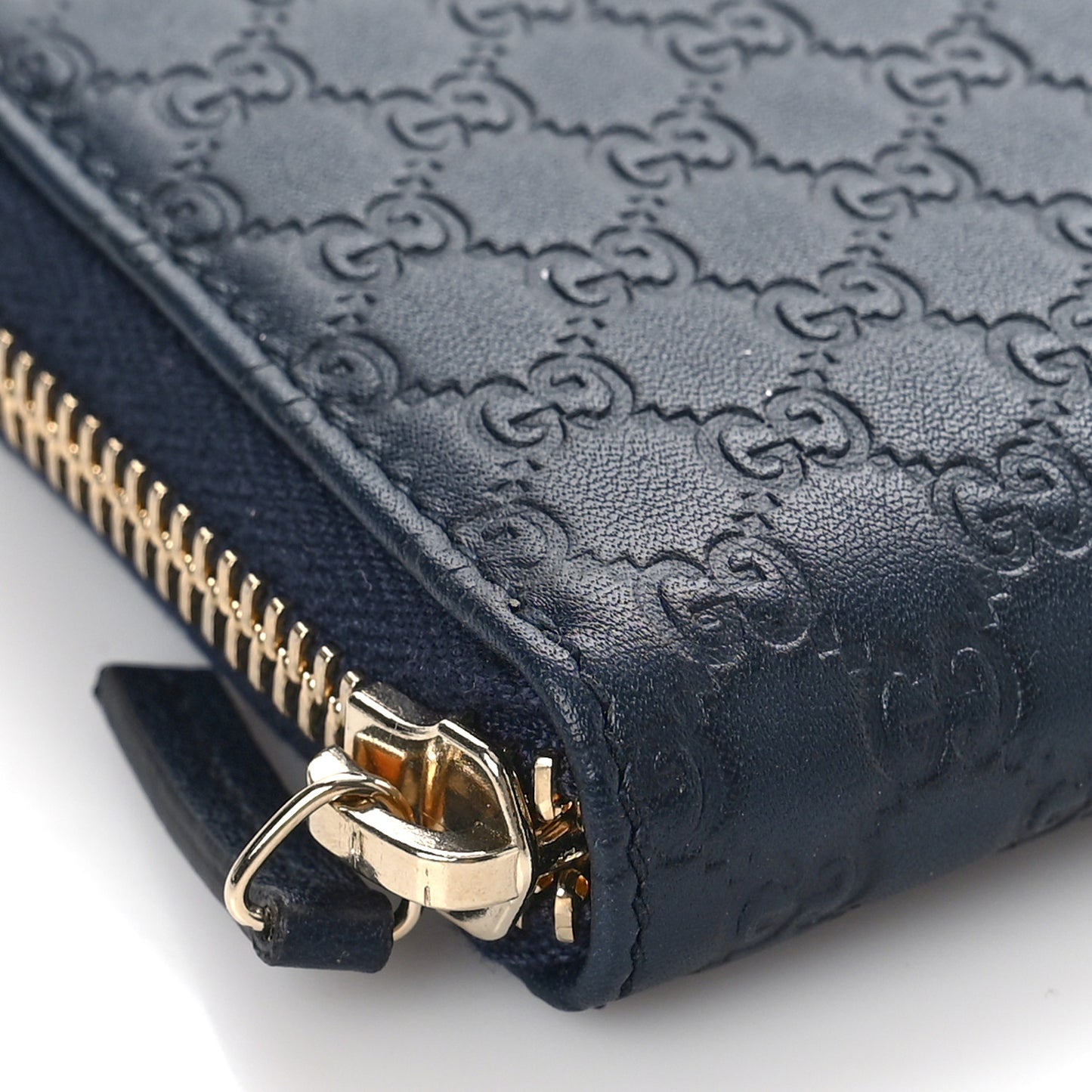 Microguccissima Zip Around Card Case Navy