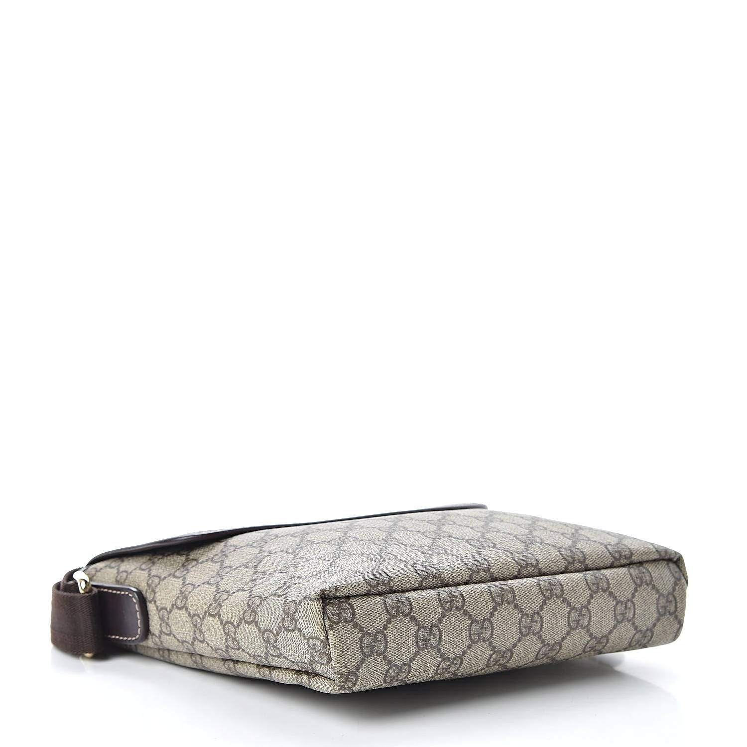 Gucci GG Supreme Monogram Selleria Calfskin Small Flap Messenger Bag Beige Ebony Cocoa Dark Chocolate 4 of 11