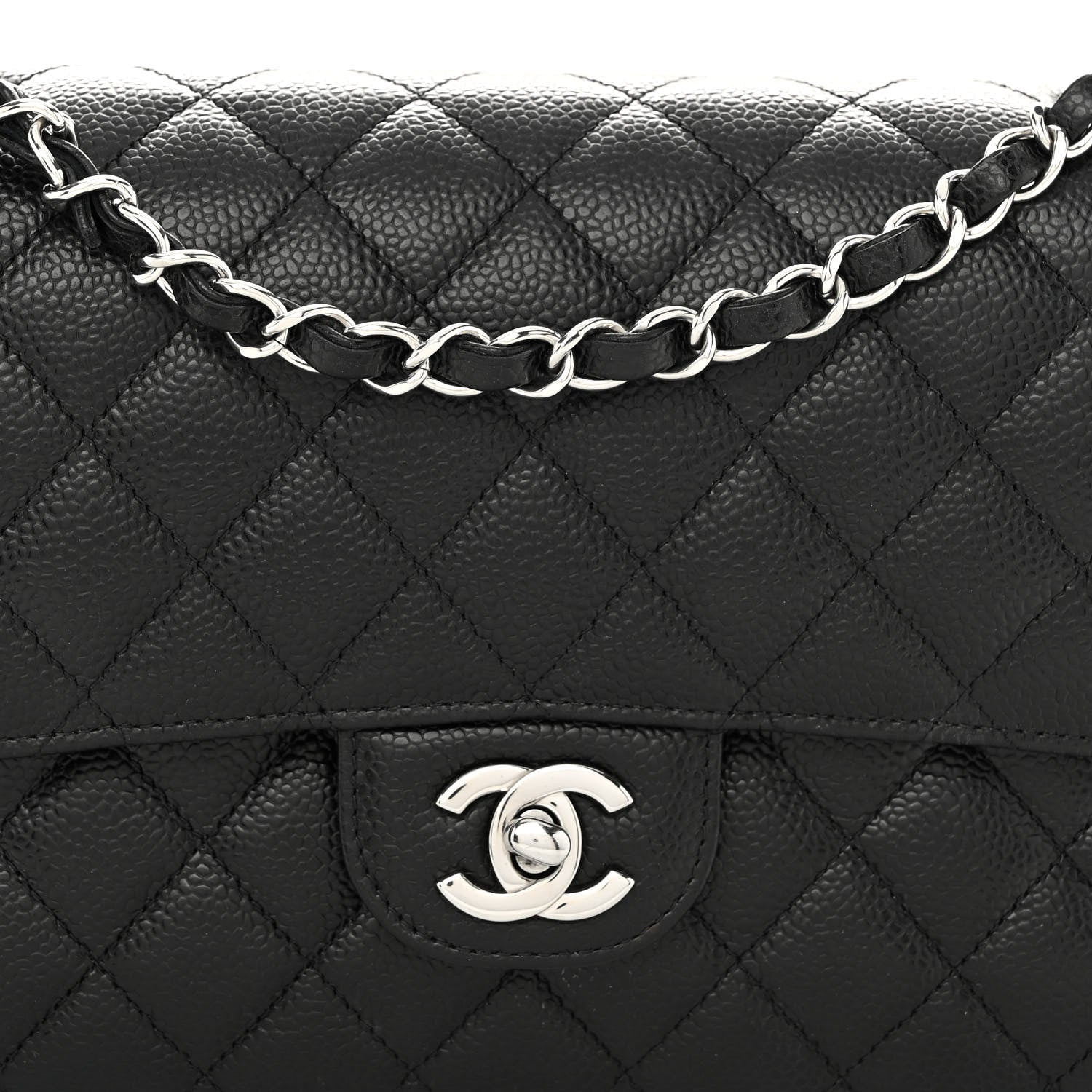 Chanel Caviar Quilted Medium Double Flap Black 8 of 10