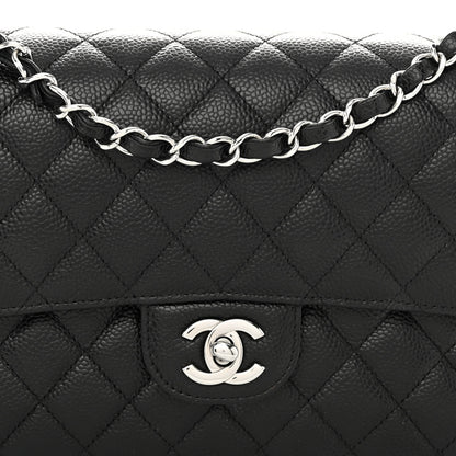 Chanel Caviar Quilted Medium Double Flap Black 8 of 10