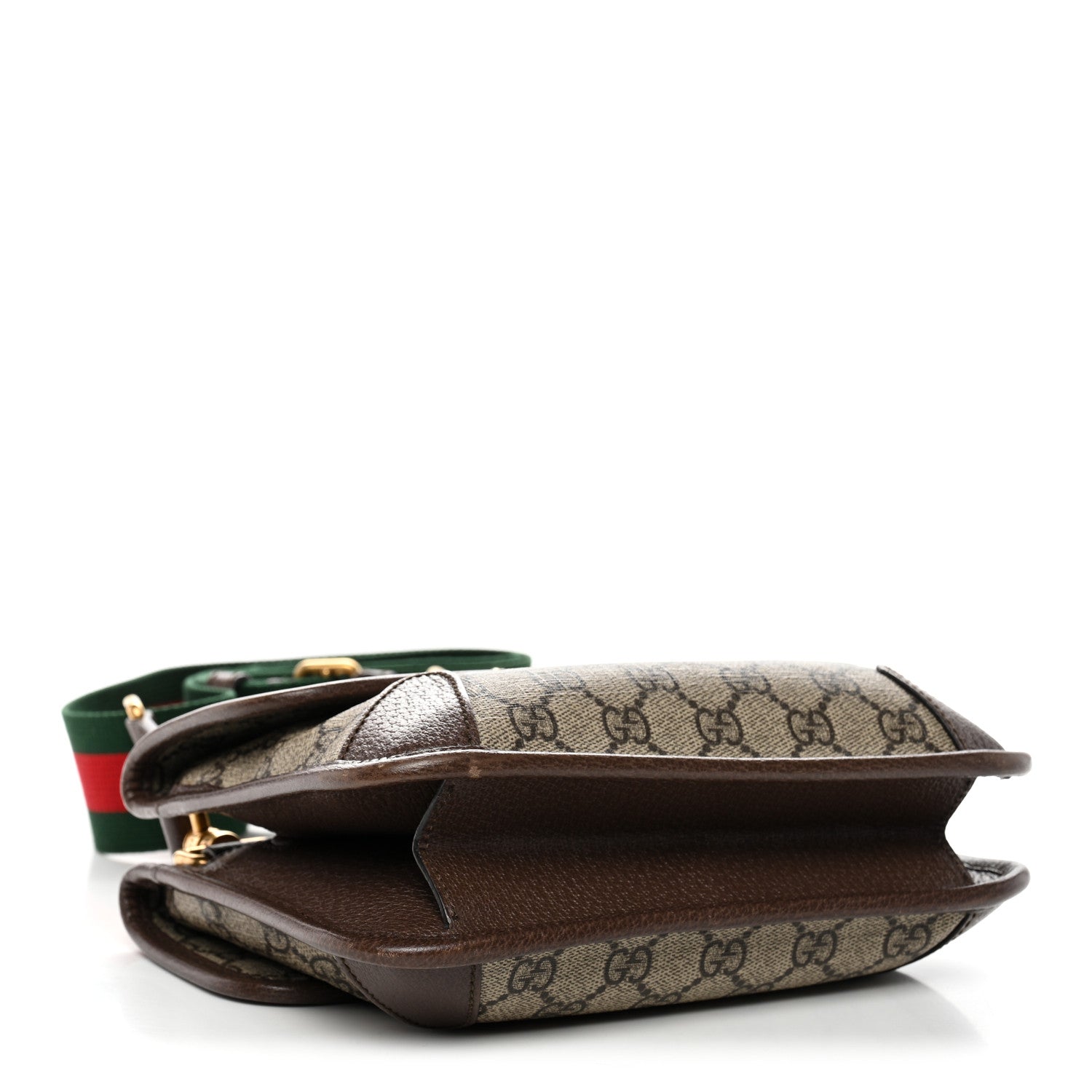 Gucci GG Supreme Monogram Web Small Neo Vintage Double Flap Messenger Bag Beige New Acero 4 of 16