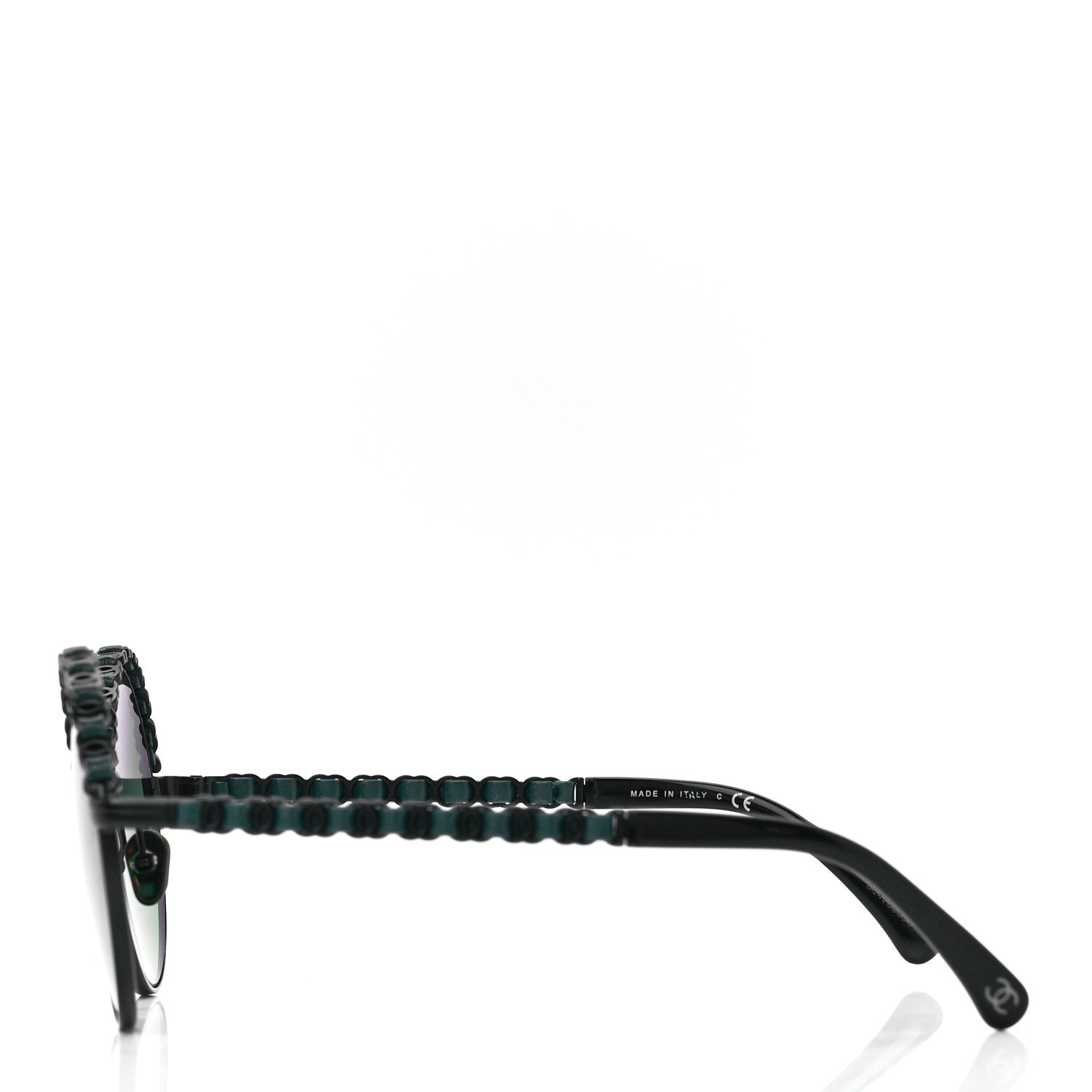Chanel Metal Calfskin Round Chain Sunglasses 4265-Q Black 3 of 8