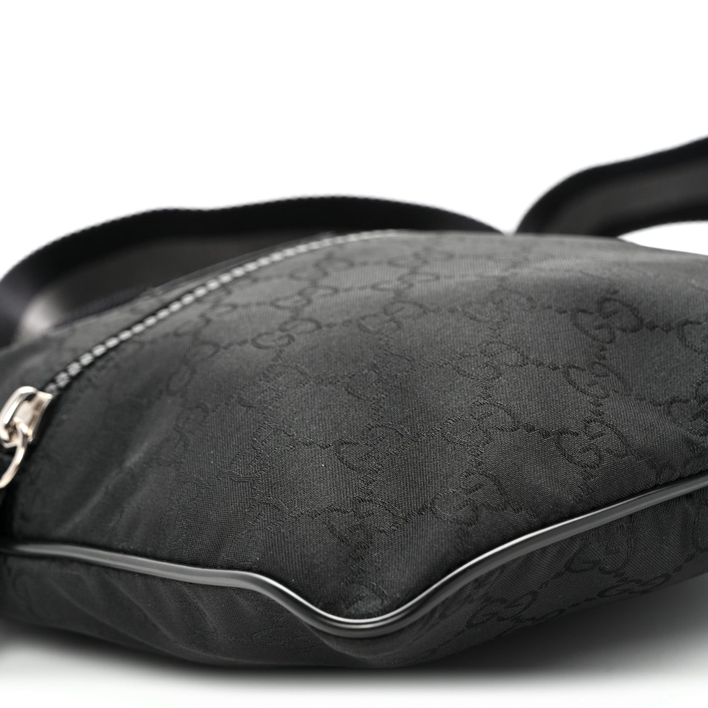 Nylon Monogram Mini Flat Messenger Bag Black
