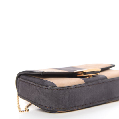 Fendi Nubuck Pequin Nano Baguette Charm Tobacco Moro Ebano 6 of 10
