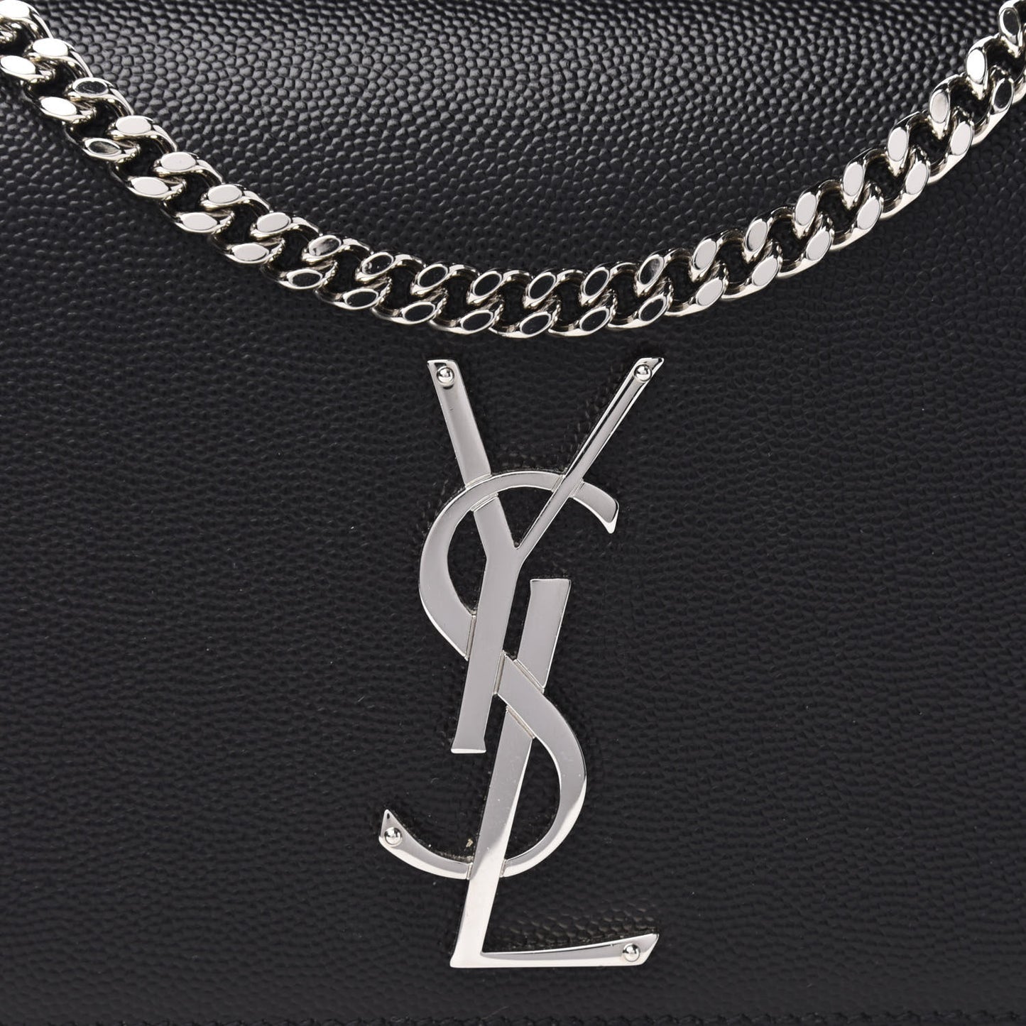 Grain De Poudre Medium Classic Monogram Kate Satchel Black