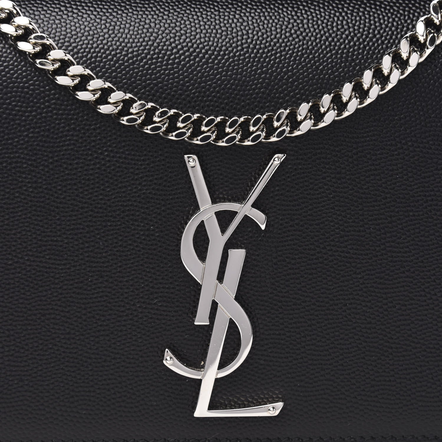 Saint Laurent Grain De Poudre Medium Classic Monogram Kate Satchel Black 10 of 10