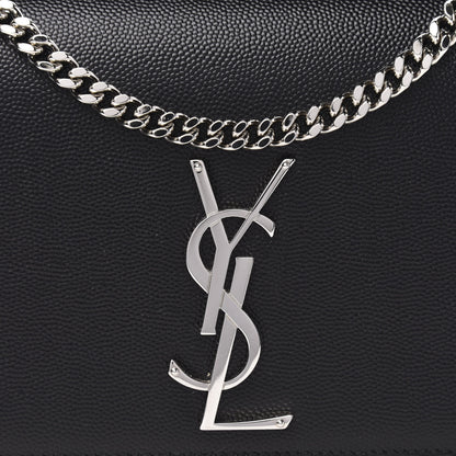 Saint Laurent Grain De Poudre Medium Classic Monogram Kate Satchel Black 10 of 10
