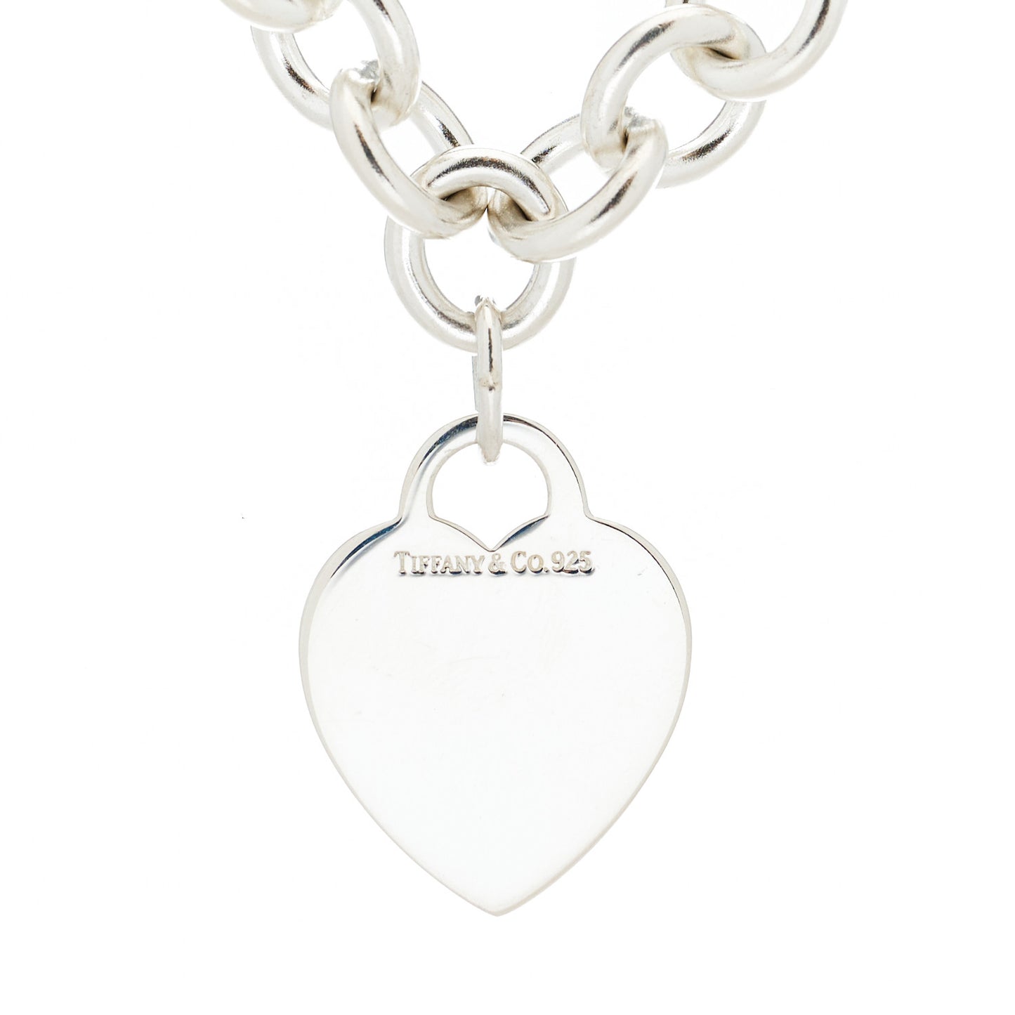 Sterling Silver Heart Tag Necklace