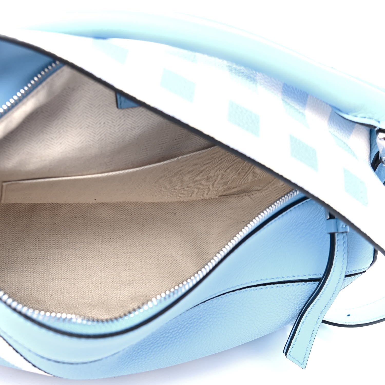 Loewe Calfskin Gingham Puzzle Bag Soft Blue 4 of 4