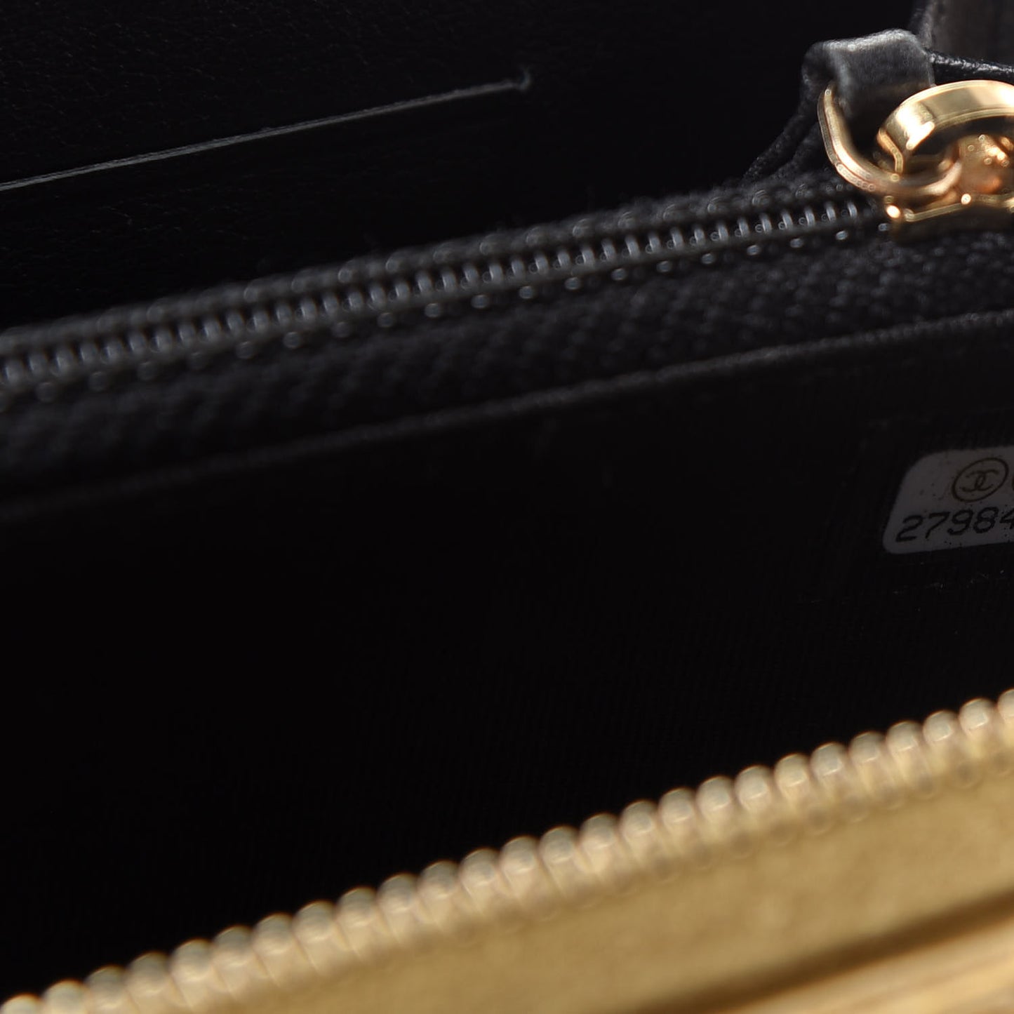 Metallic Calfskin Crocodile Embossed Small Zip Wallet Gold