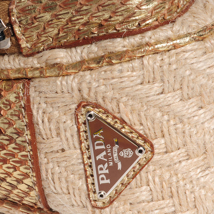 Prada Jute Python Shoulder Bag Oro 5 of 10