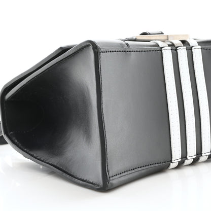Balenciaga X ADIDAS Shiny Box Calfskin Small Hourglass Top Handle Bag Black White 9 of 10