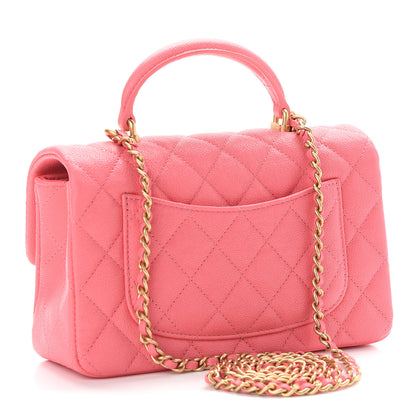 Chanel Caviar Quilted Mini Top Handle Rectangular Flap Pink 3 of 9