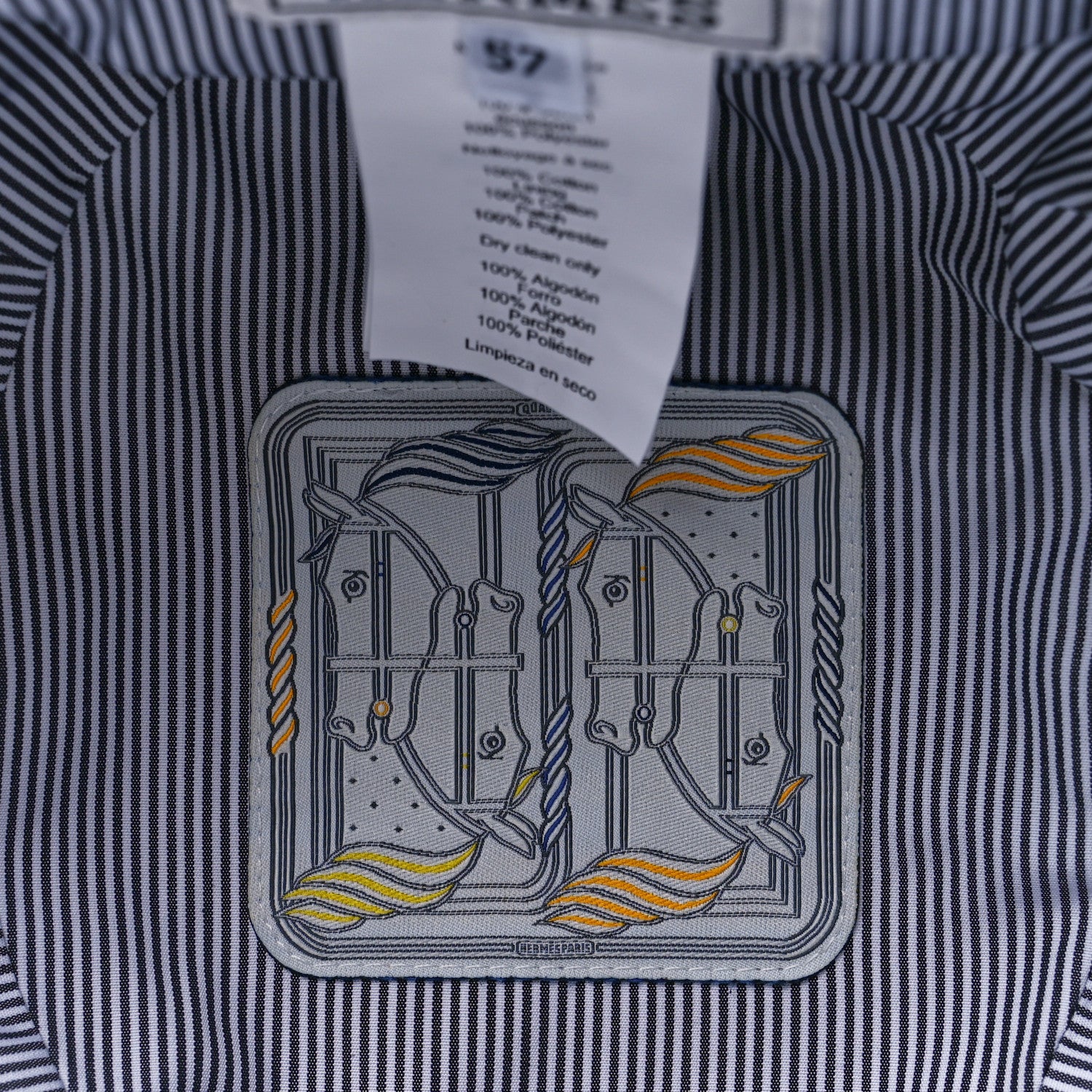 Hermes Cotton Canvas Eden Bucket Hat 57 Marine 8 of 9