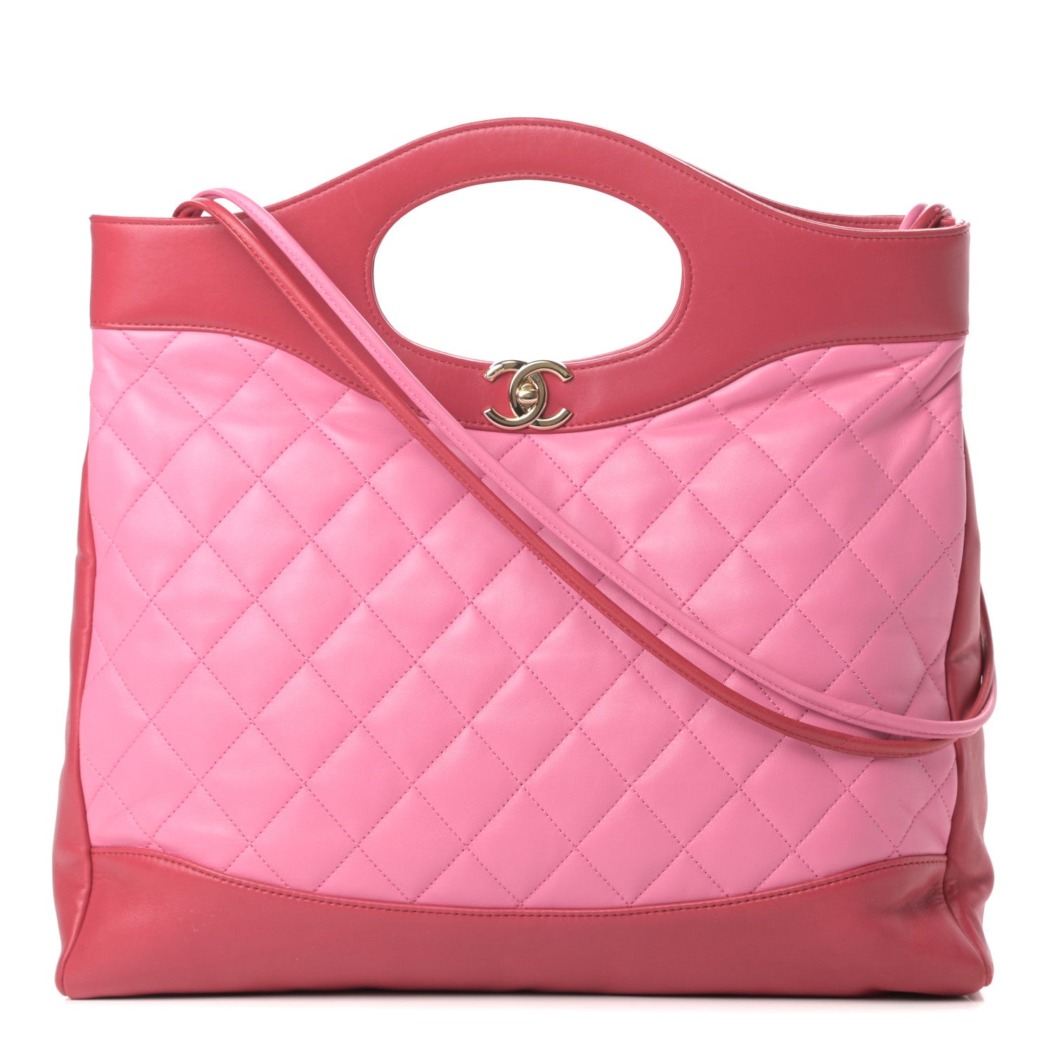 Chanel Aged Calfskin Quilted Large 31 Shopping Bag Pink Light Red 1 of 16