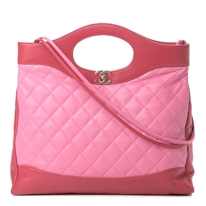 Chanel Aged Calfskin Quilted Large 31 Shopping Bag Pink Light Red 1 of 16