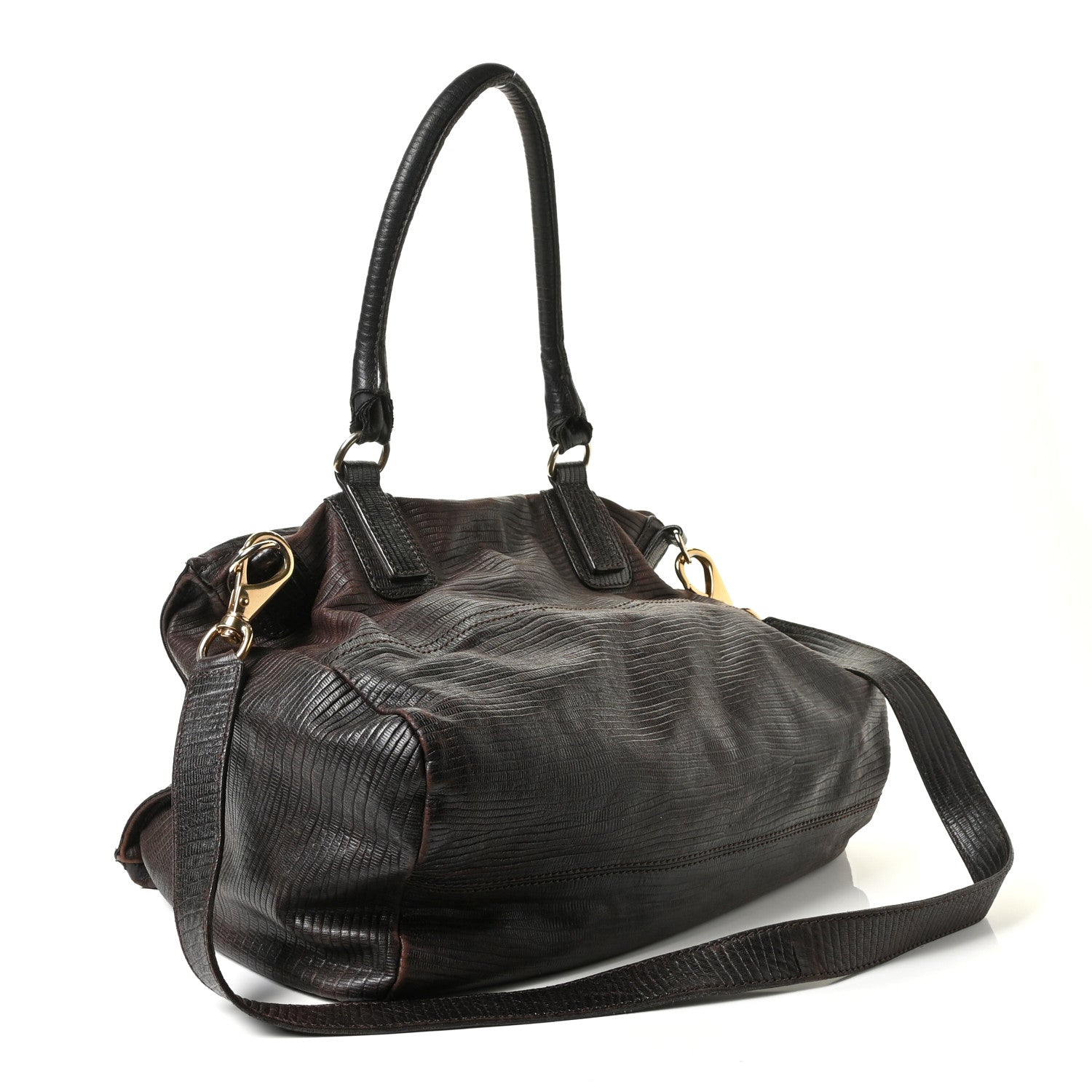 Givenchy Calfskin Lizard Embossed Large Pandora Brown 2 of 9