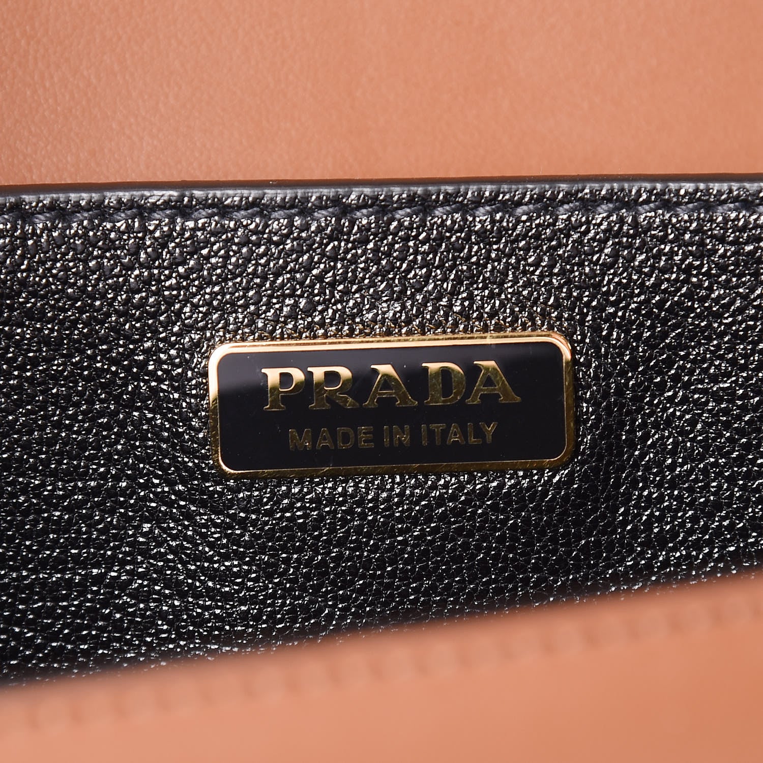 Prada City Calfskin Saffiano Cahier Bag Cognac Nero Black 6 of 8