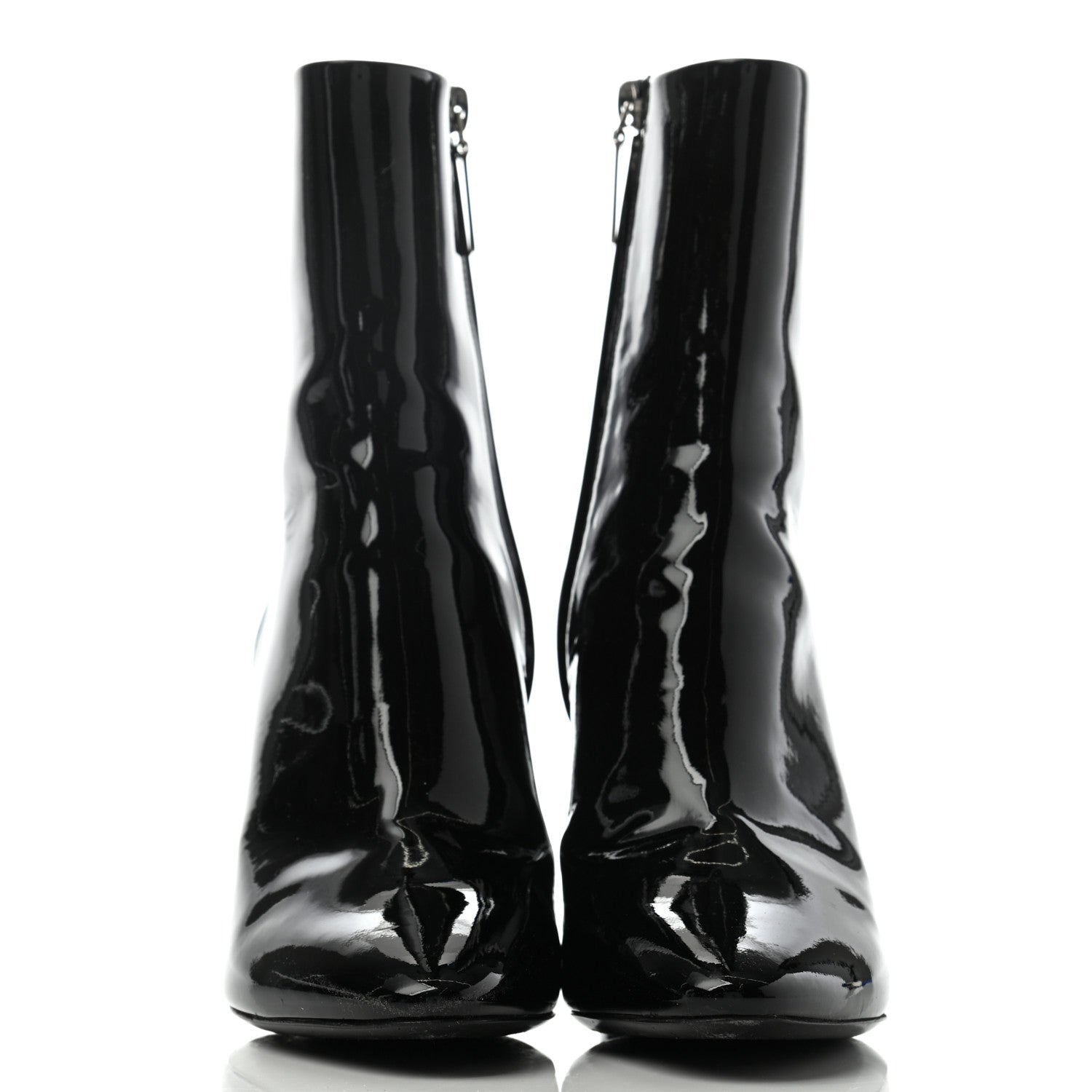 Saint Laurent Patent Loulou 95 Ankle Zip Boot 36.5 Black 2 of 8