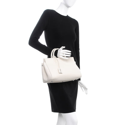Saint Laurent Grained Calfskin Small Rive Gauche White 3 of 8