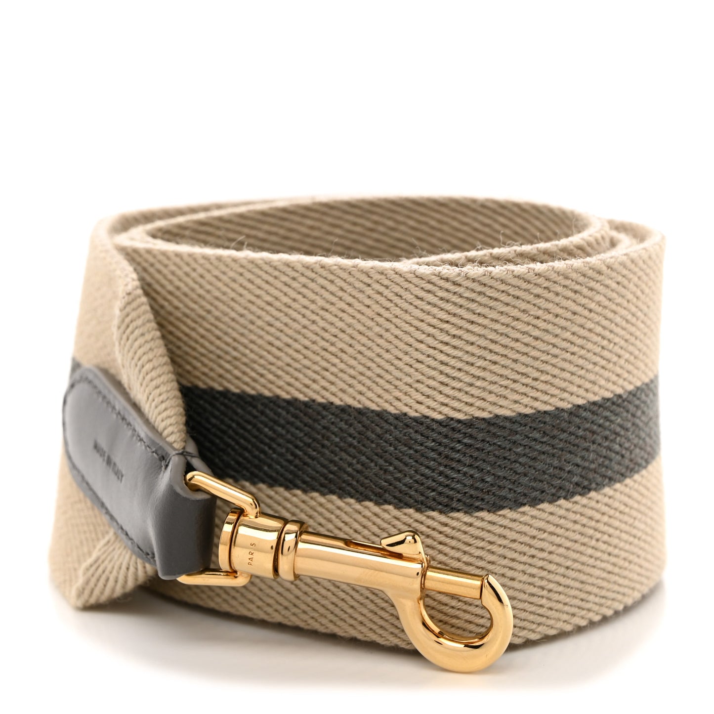 Jacquard Wool Logo Short Strap Natural Grey
