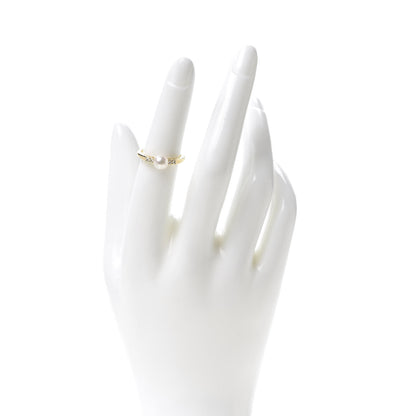 Mikimoto 18K Yellow Gold Diamond Akoya Pearl 6mm Ring 50 5.5 2 of 5