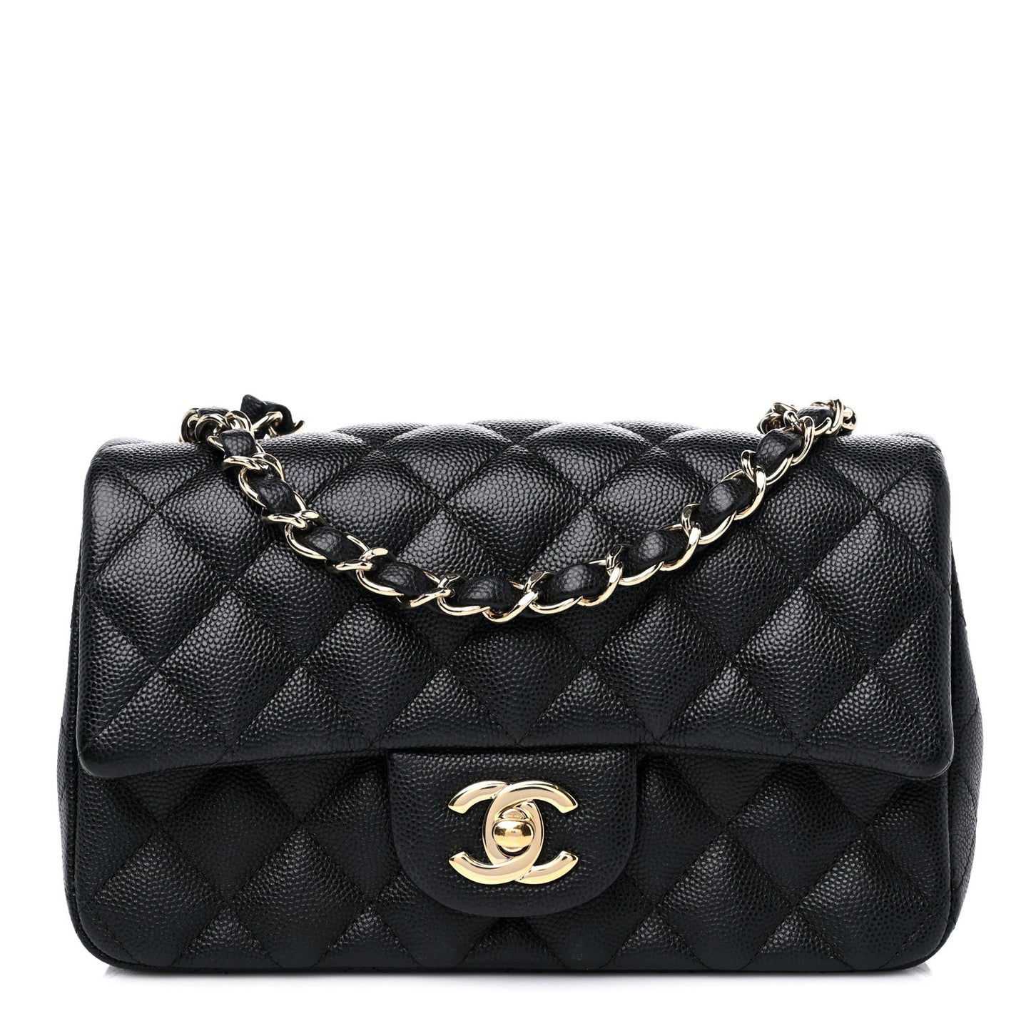 Caviar Quilted Mini Rectangular Flap Black