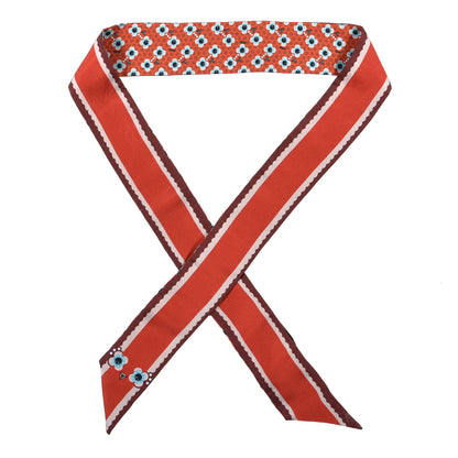 Fendi Silk Printed Flowers Bandeau Red Bloody Mary 1 of 3