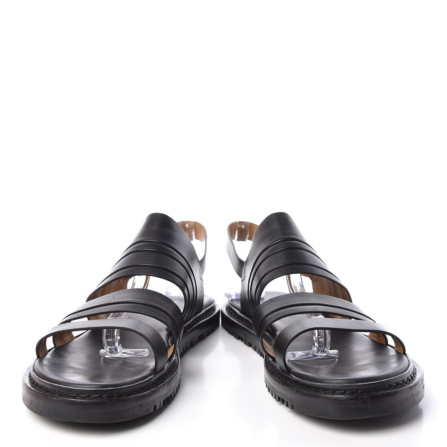 Hermes Calfskin Mens Buckle Sandals 43 Black 5 of 10