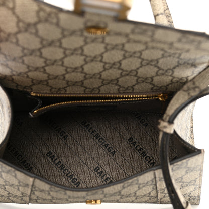 Balenciaga X GUCCI GG Supreme Monogram Small Hourglass Top Handle Bag Beige Ebony 5 of 10